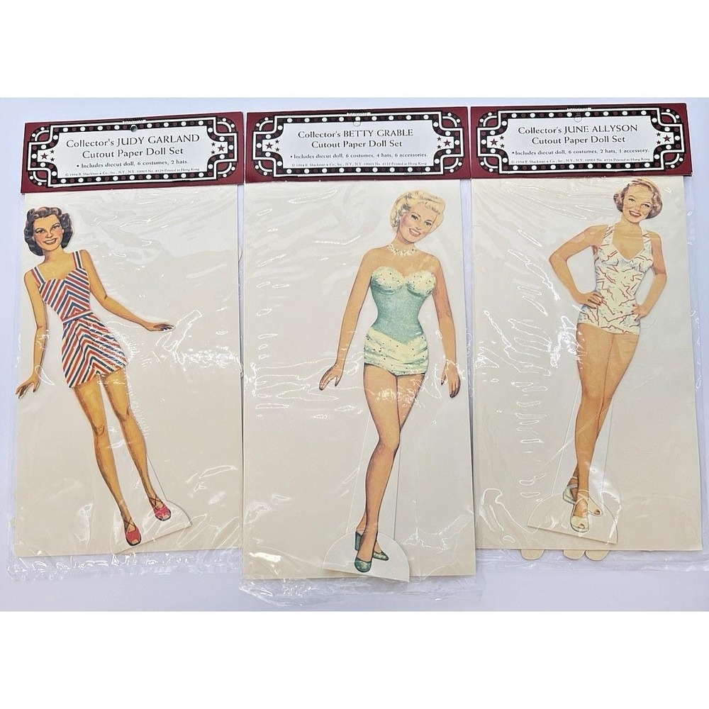 1994 Shackman Collectors Set Paper Dolls Classic Hollywood Movie Star 9-10" Vtg2